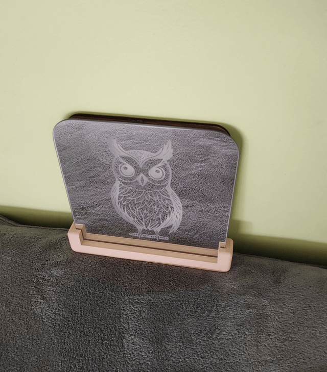 Miroir carré hibou 