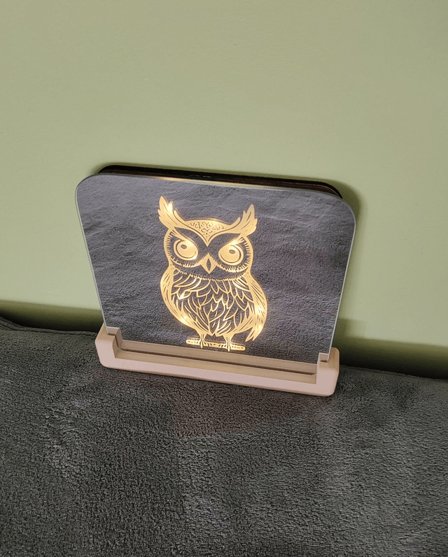 Miroir carré hibou 