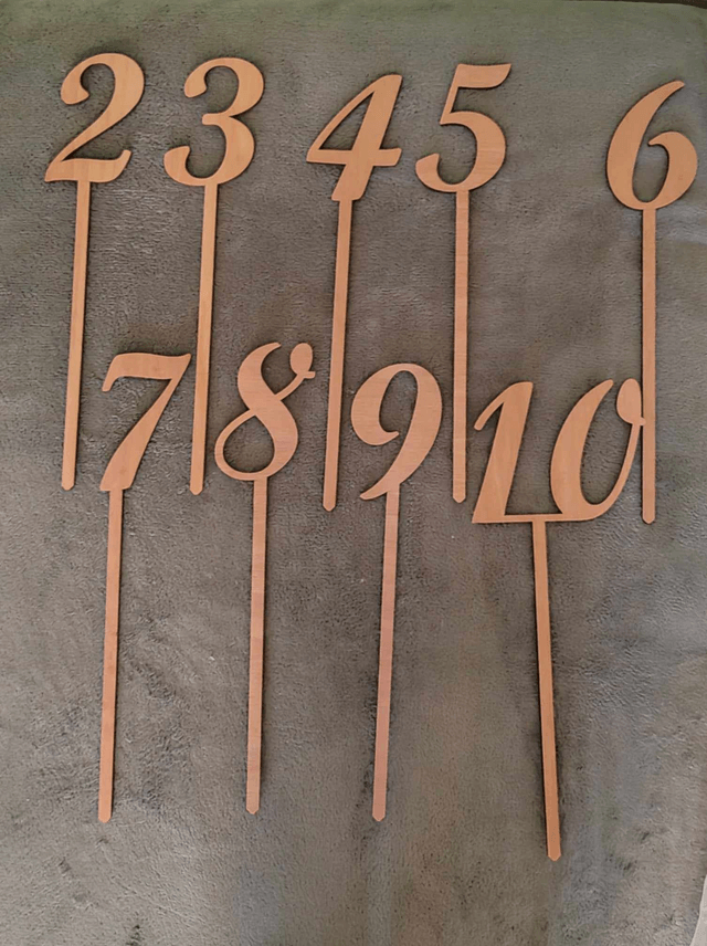 Numéro de table sur pic