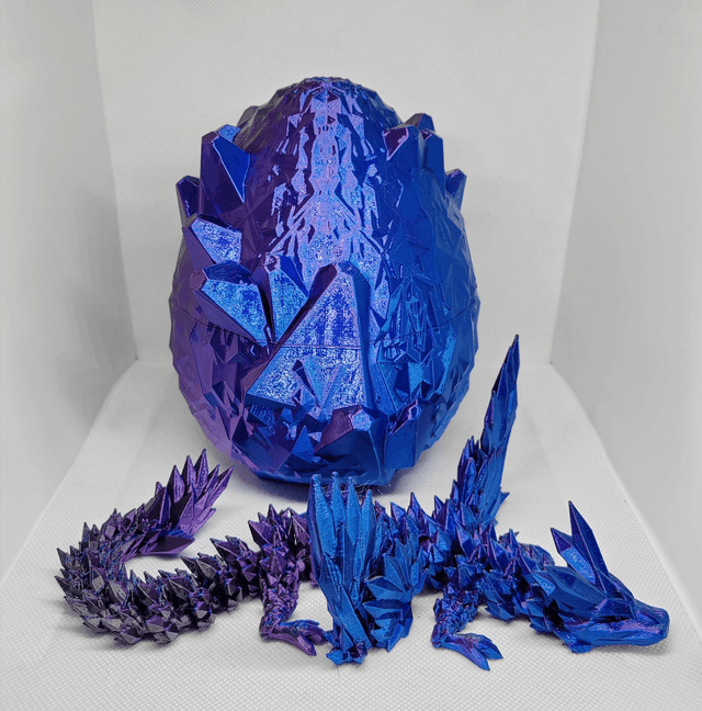 Oeuf de dragon cristal avec ailes 