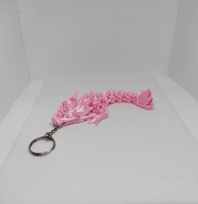 Porte-clés dragon roses