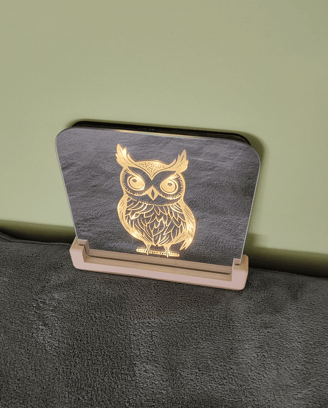 Miroir carré hibou 